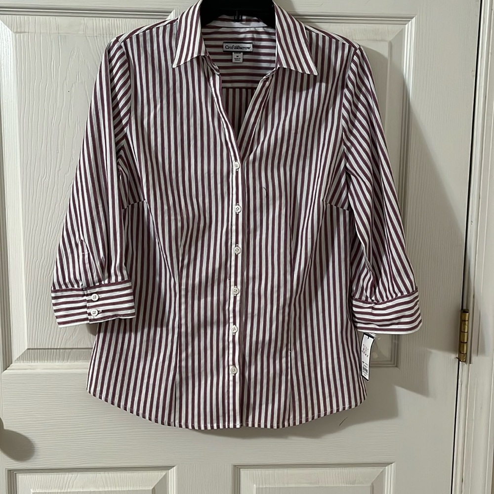 Croft and Barrow striped button down shirt. Size medium. New with tags